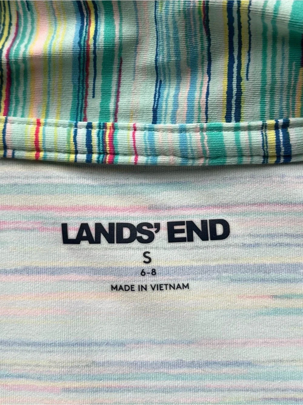 Lands’ End Multicolored Striped 1/4 Zip Swim Cover Up Dress - Size S - EUC